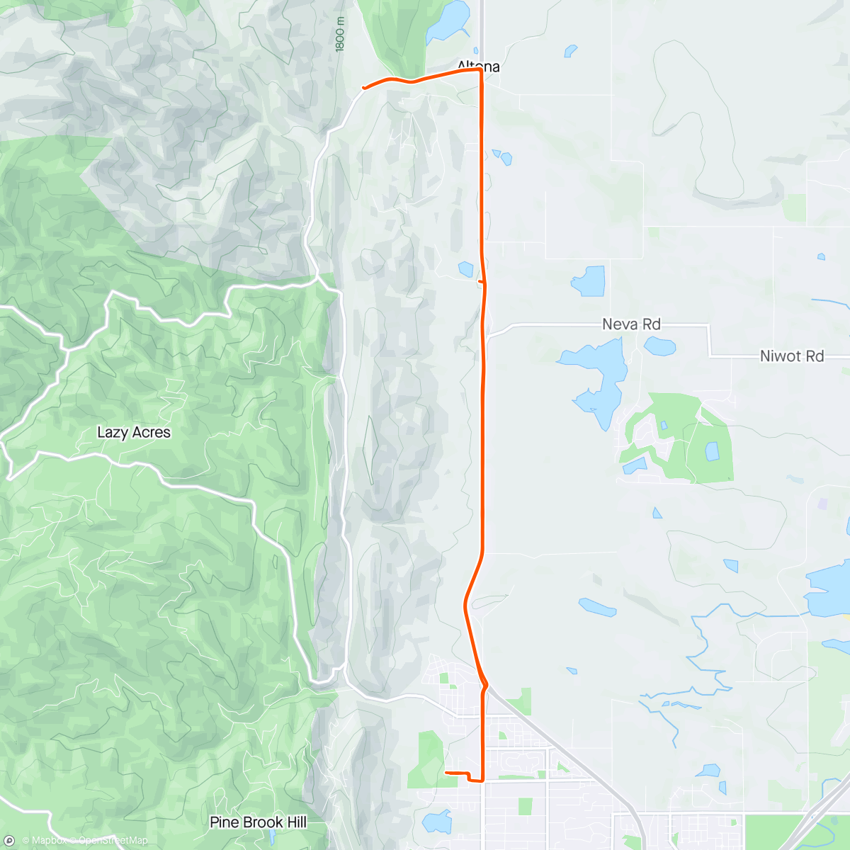 Map of the activity, Colorado blue sky day