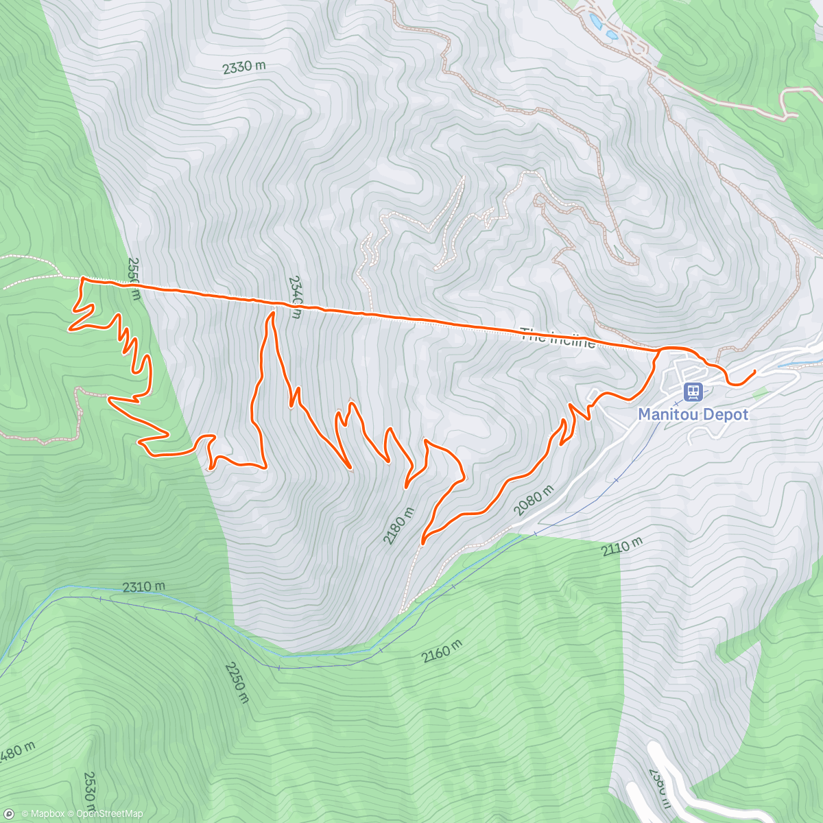 Map of the activity, Christmas sunrise incline, year 5?