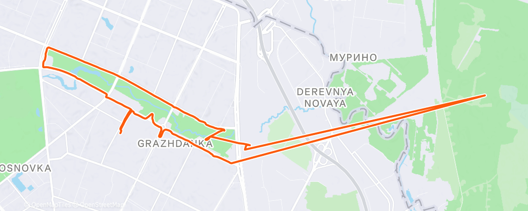Map of the activity, Утренний забег
