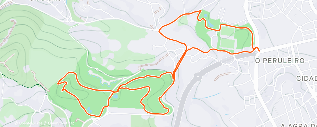 Map of the activity, Calentamiento al monte
