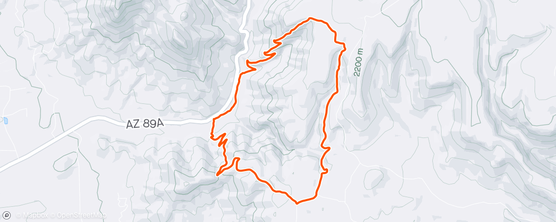 Map of the activity, Yaeger Canyon loop