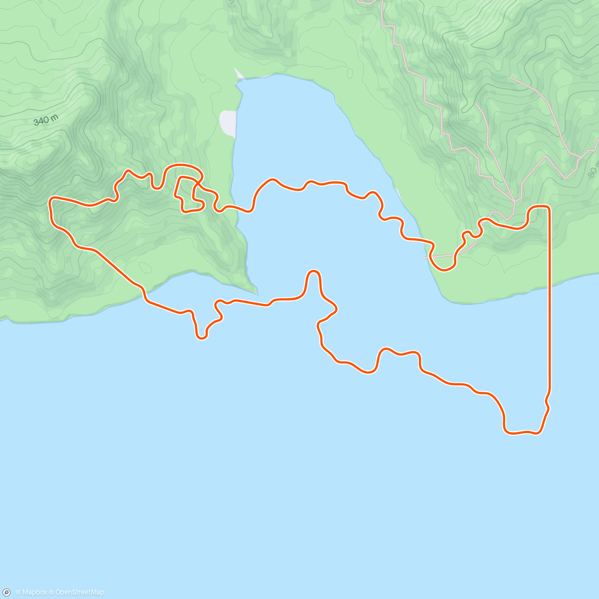 「Zwift - Coastal Crown Loop in Watopia」活動的地圖