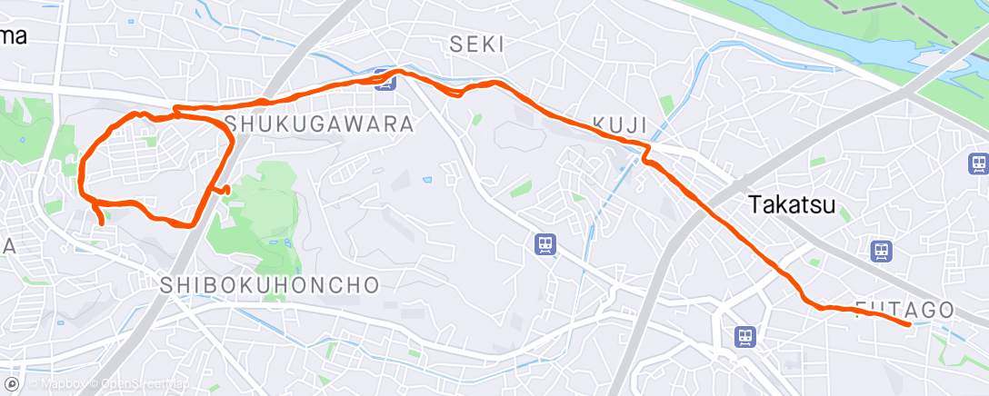 Map of the activity, nagaodai hill repeat