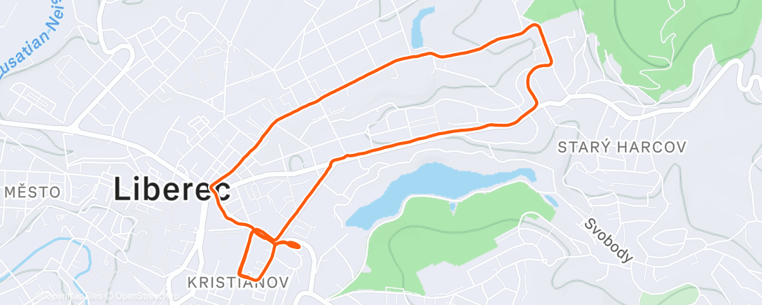Map of the activity, Afternoon Run