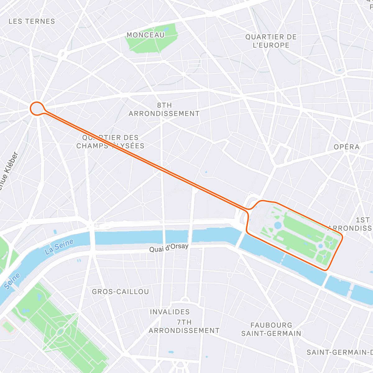 Map of the activity, Zwift - Champs-Élysées in Paris