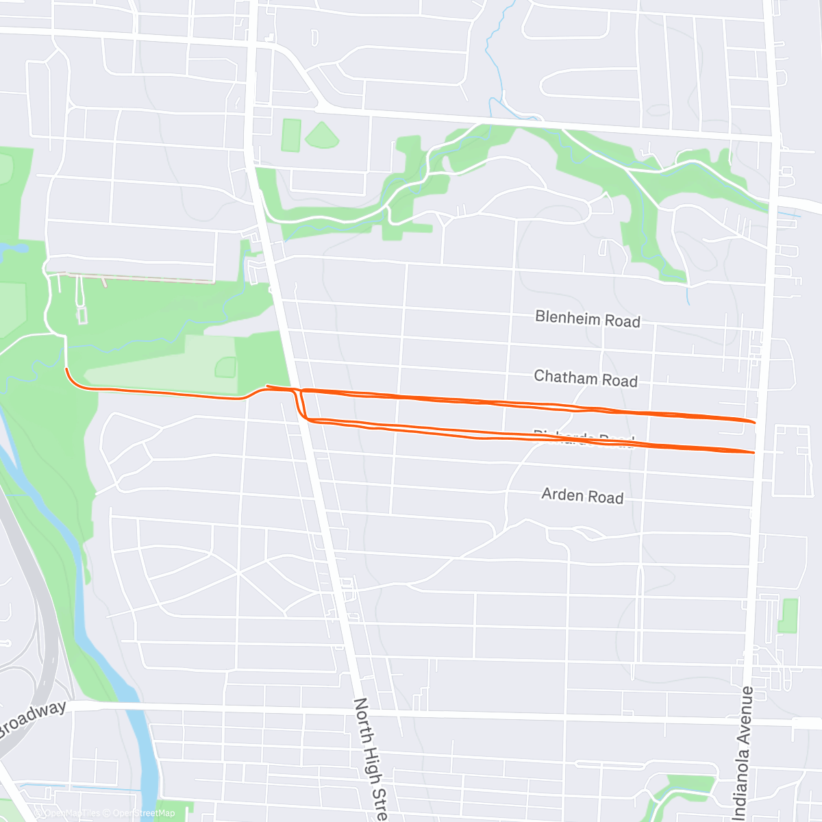 Map of the activity, Run from the library