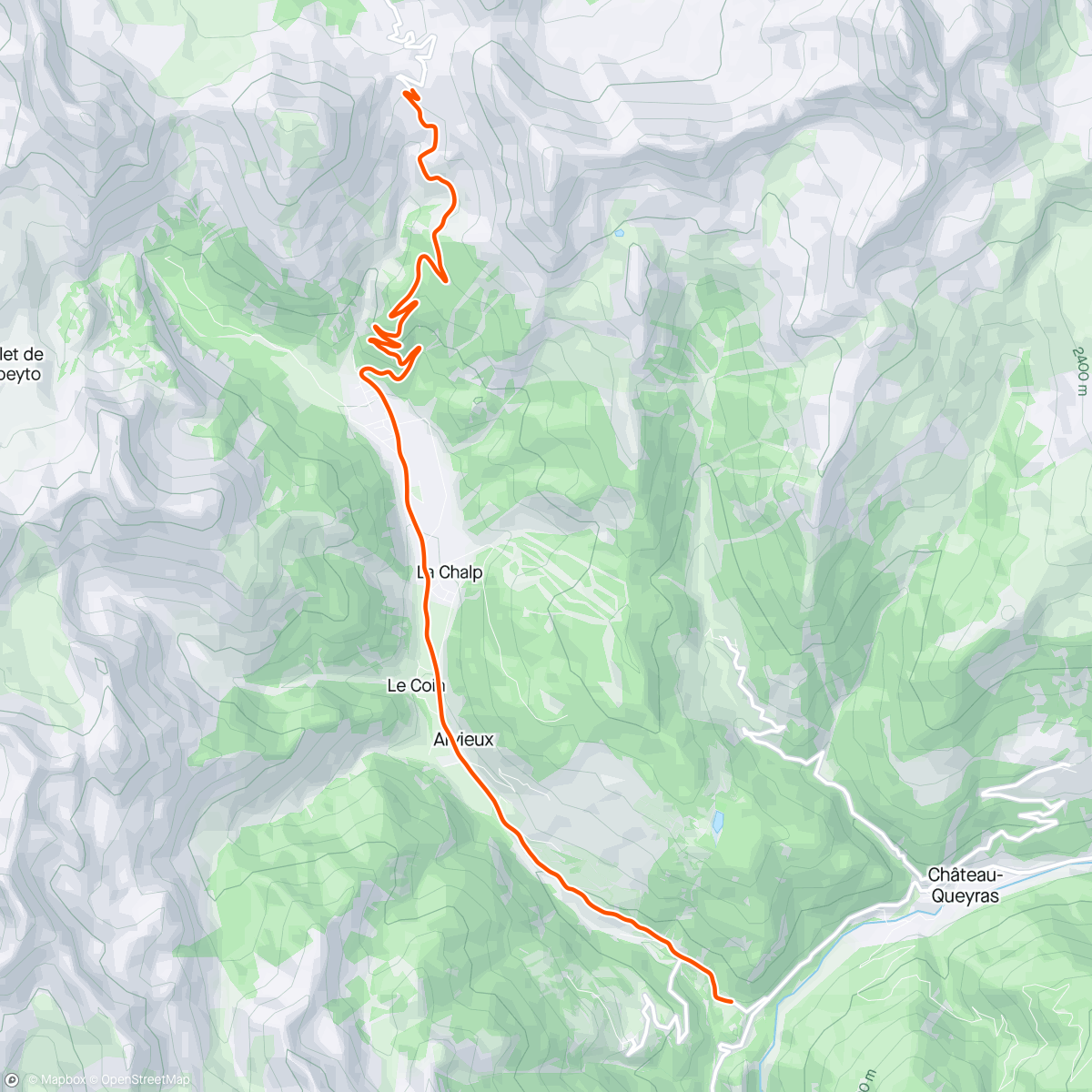 Map of the activity, Wattbike Col d'Izoard