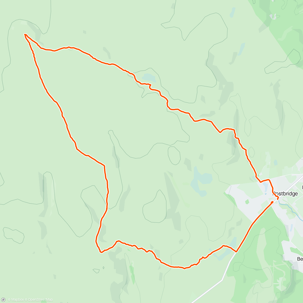 Map of the activity, Out to Fur Tor.