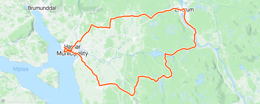 Map of the activity, Hamar med Øyvind - dag 2