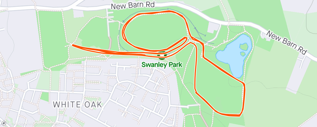 Map of the activity, Swanley parkrun