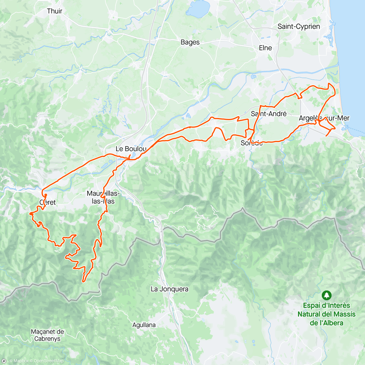 Map of the activity, Bike Col de Miraille et col de la Brousse au début des Pyrénées