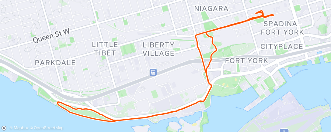 Map of the activity, Afternoon Run