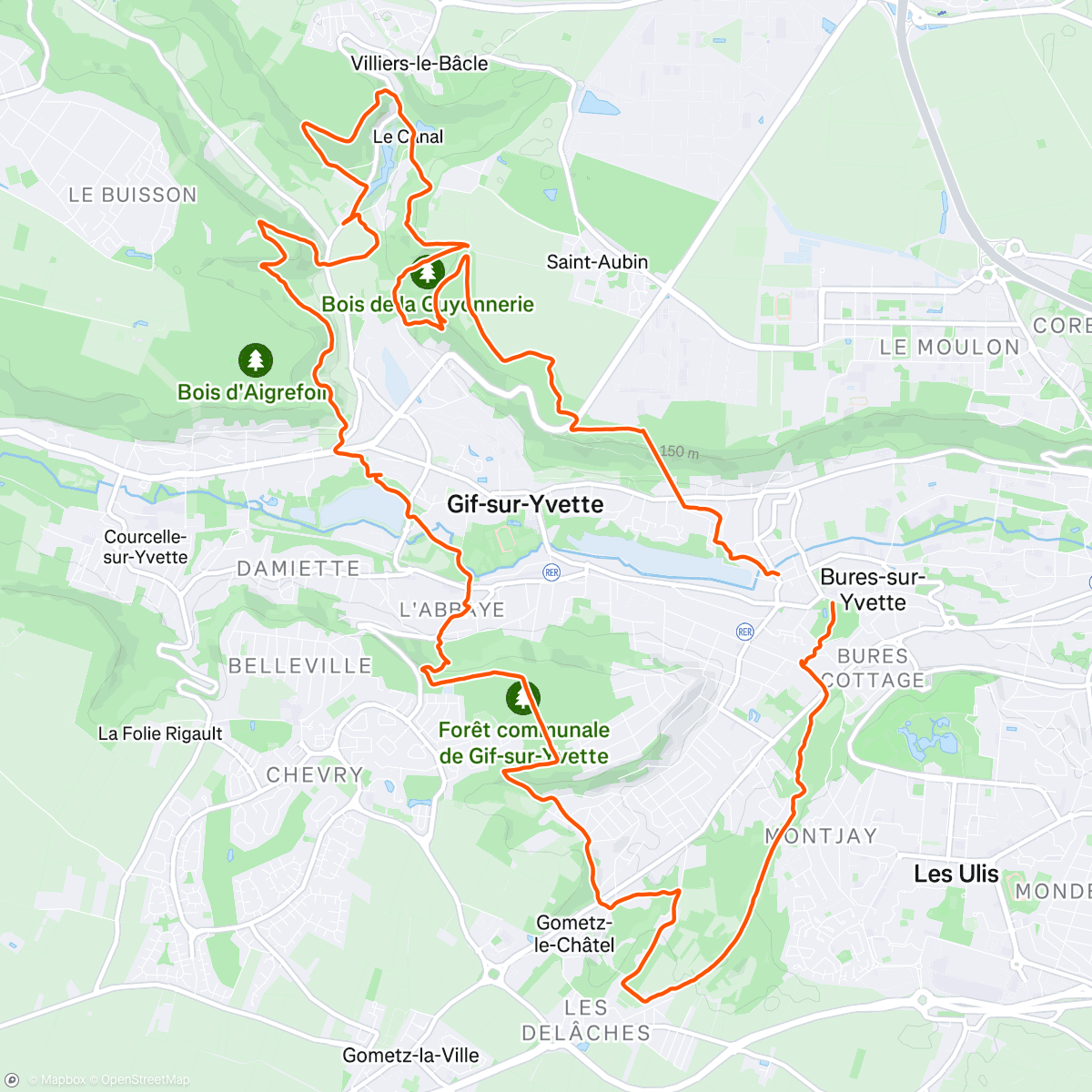 Map of the activity, Morning Trail Run