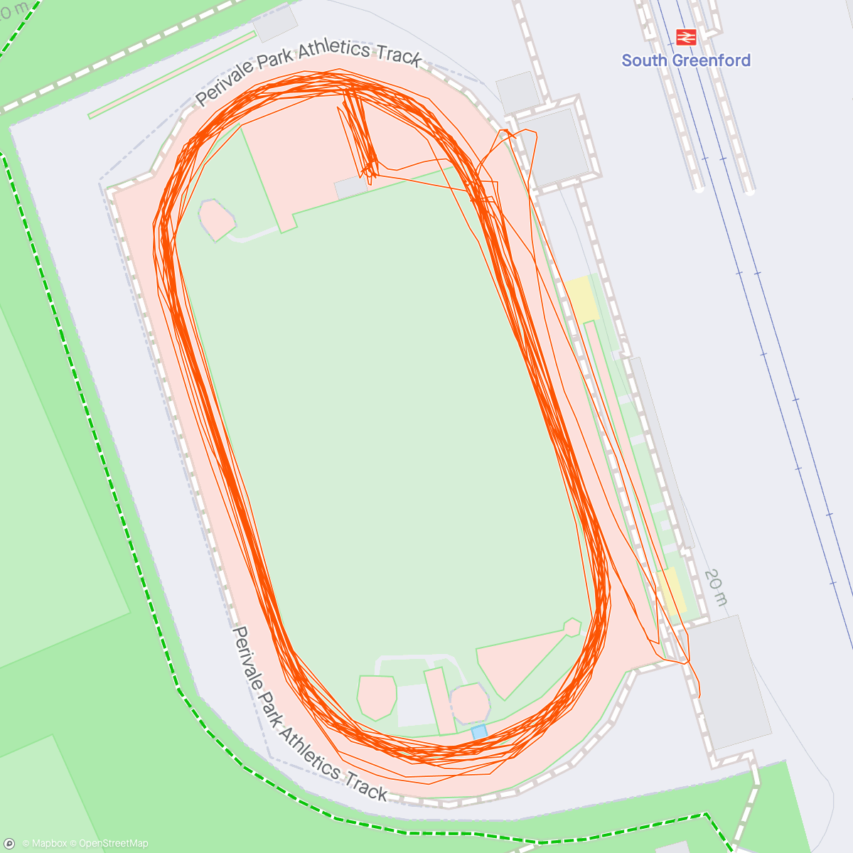 Map of the activity, ESM Track Intervals