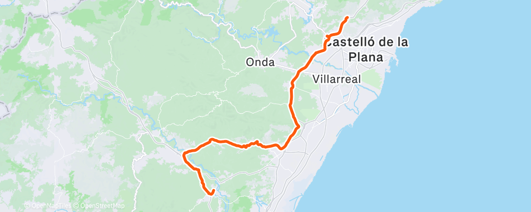 Map of the activity, Bicicleta por la mañana