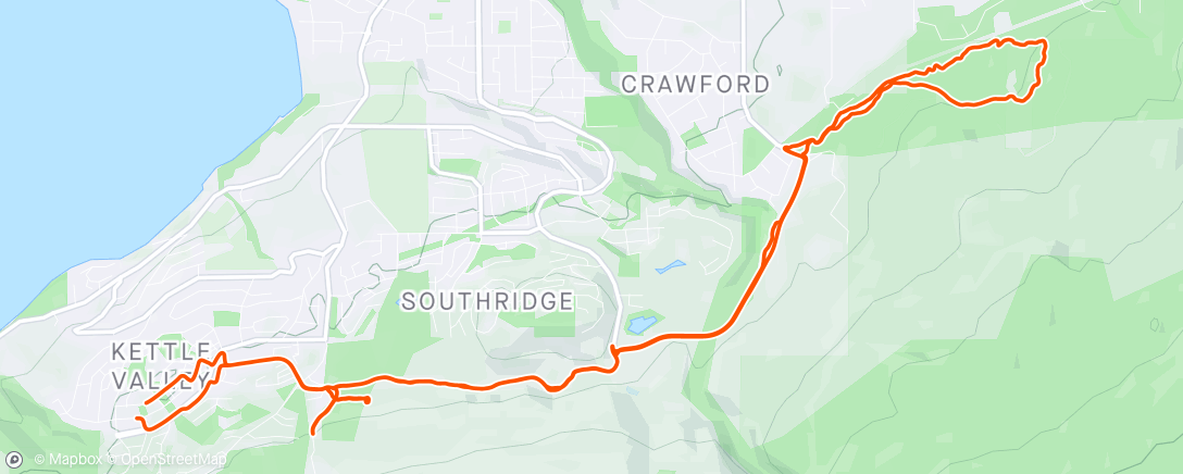 Mapa de la actividad (Long Ride - 1.5hrs - Crawford Gravel/XC)