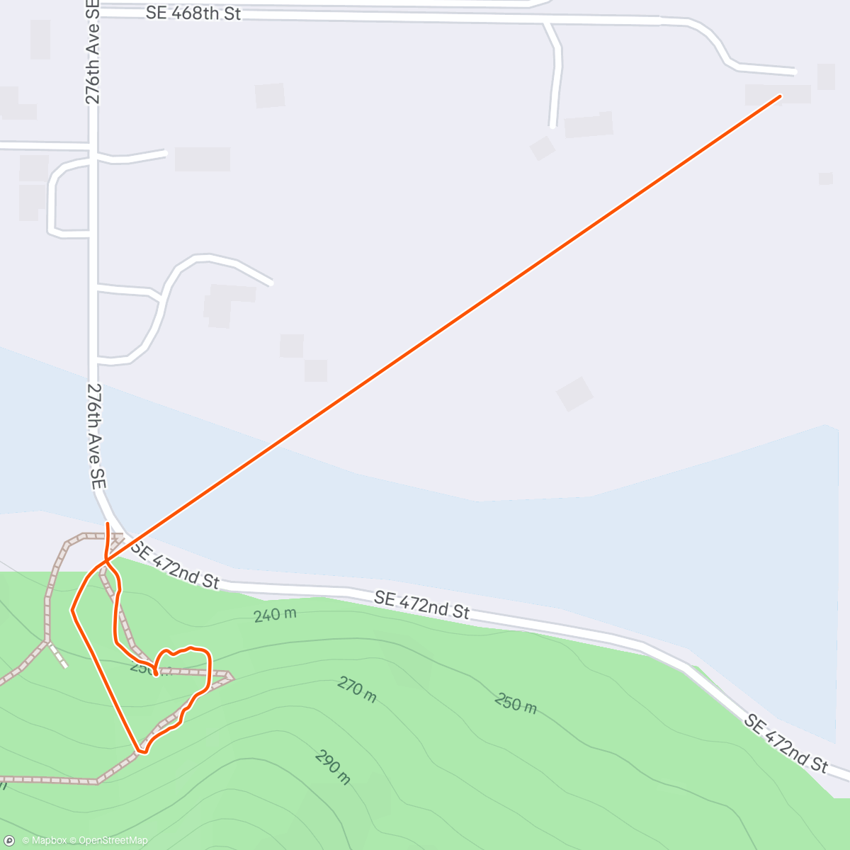 Map of the activity, Didn't get credit for my 2 miles and 1k gain 🫤 If any of you were on Mt Peak today, I'd appreciate a tagg 😁