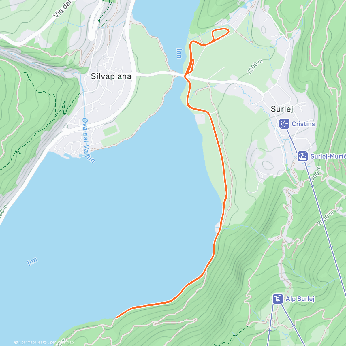 Map of the activity, Silvaplana