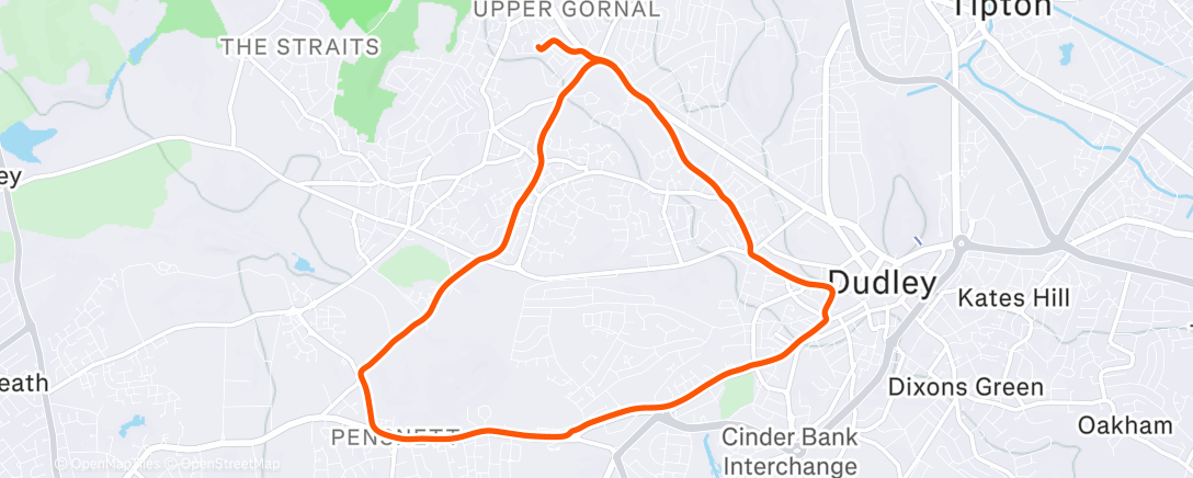 Map of the activity, Afternoon Run