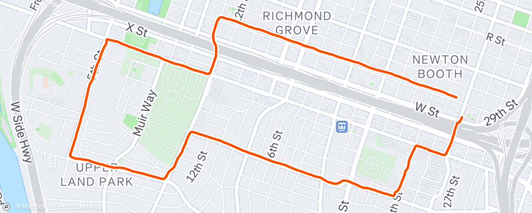 Map of the activity, Morning Run