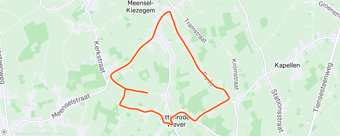 Map of the activity, Evening Run