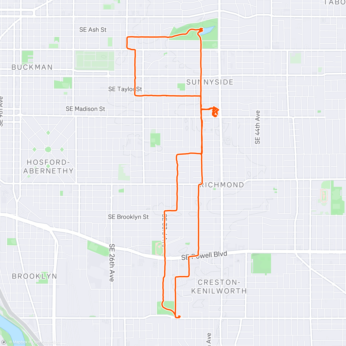 Map of the activity, Partial Pizza ride and deck movie.