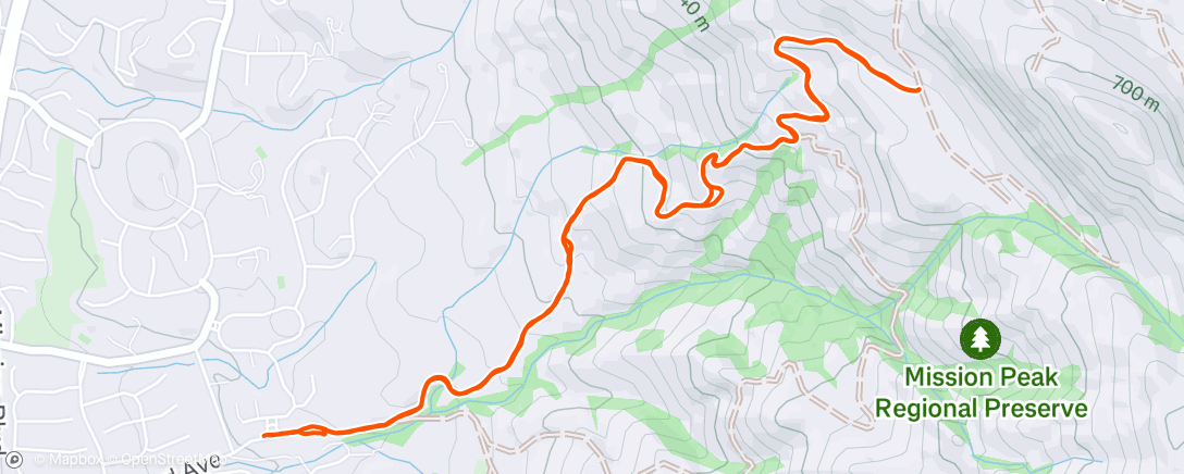Map of the activity, Night Hike