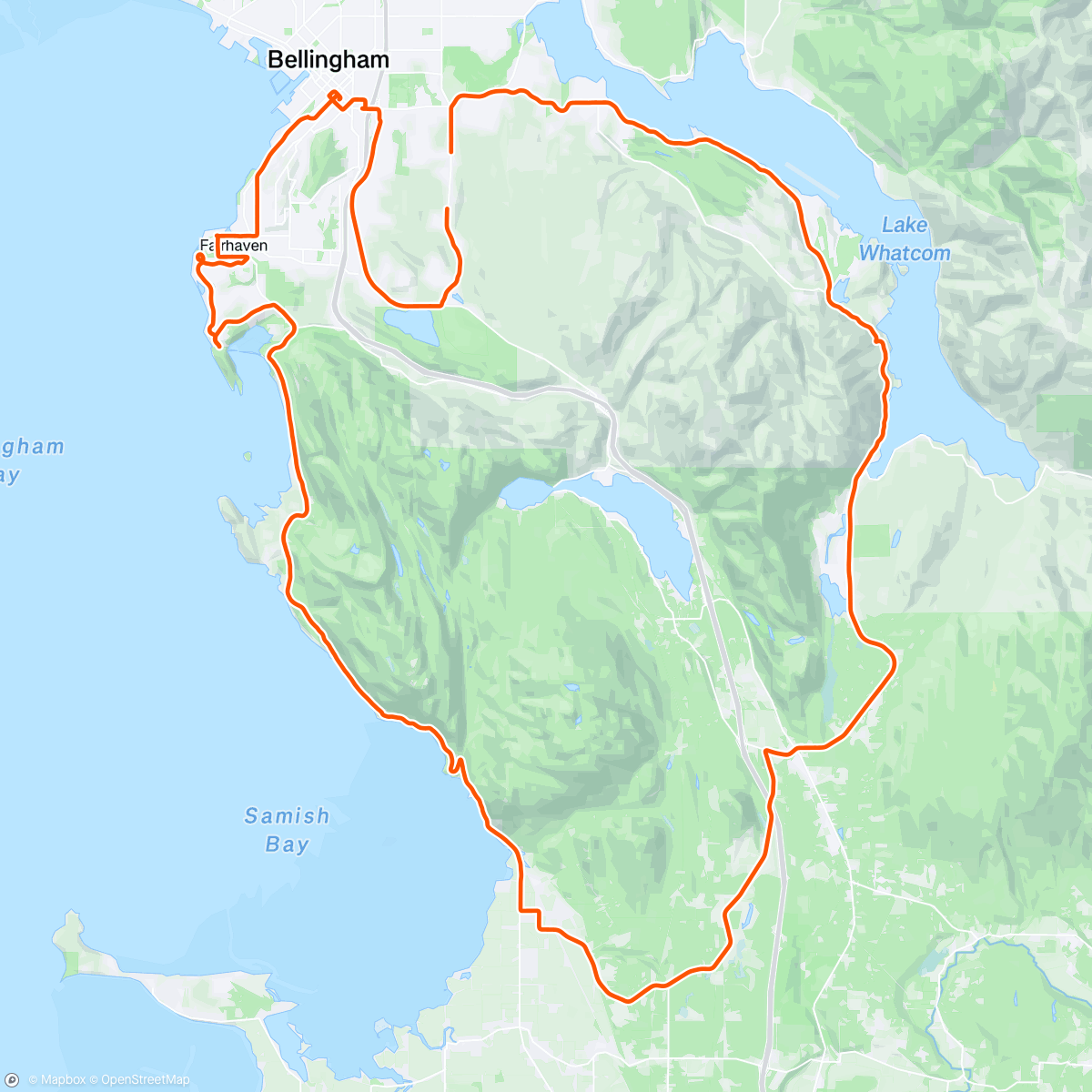 Map of the activity, Bellingham isn't just for mountain bikes