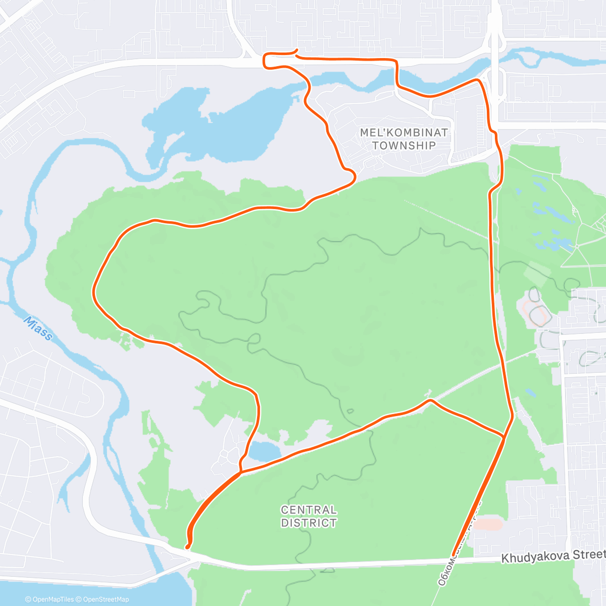 Map of the activity, Утренний забег