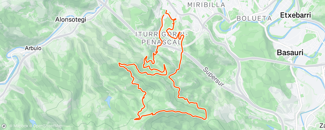 Mapa de la actividad, Bicicleta de montaña a la hora del almuerzo