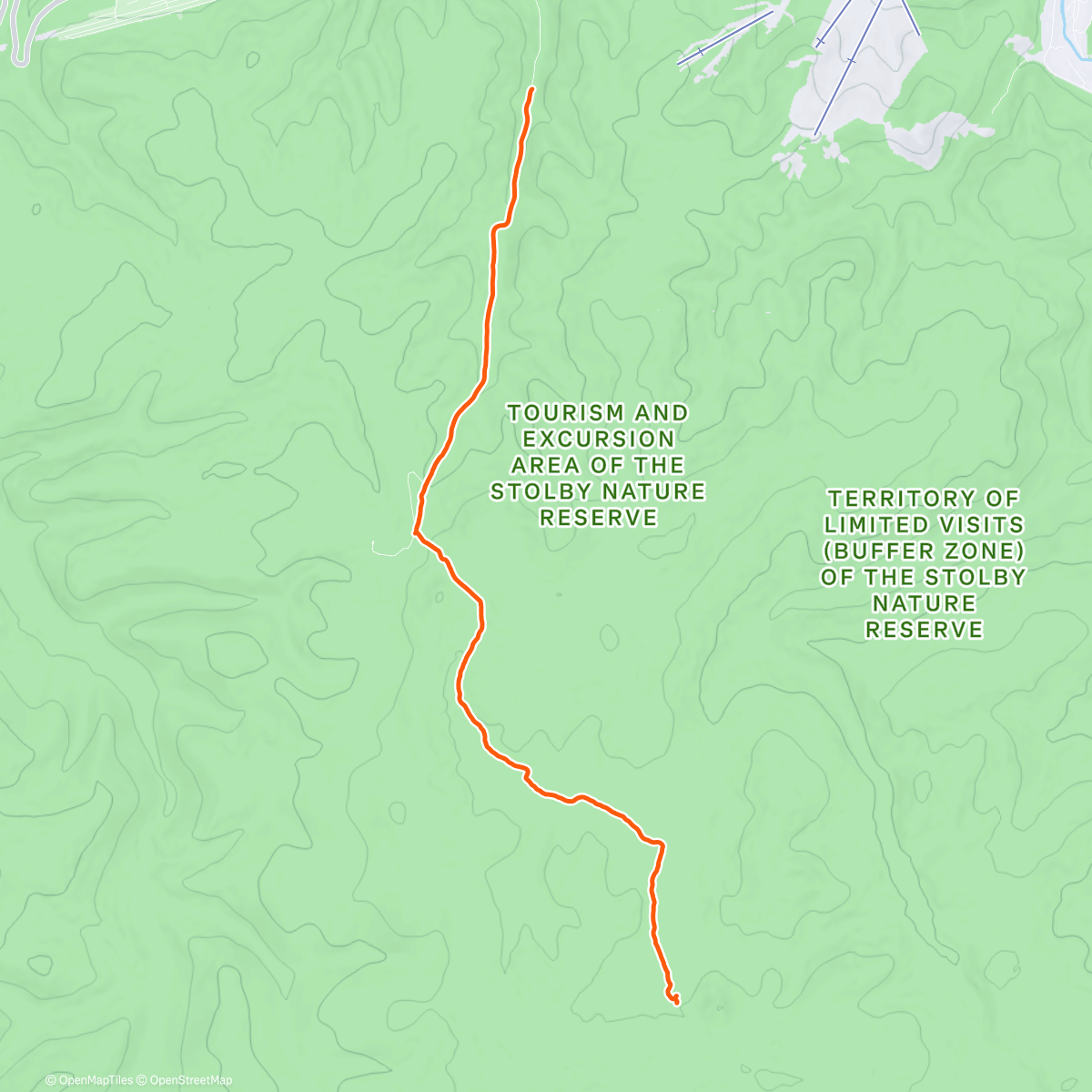 Map of the activity, Дневной хайкинг