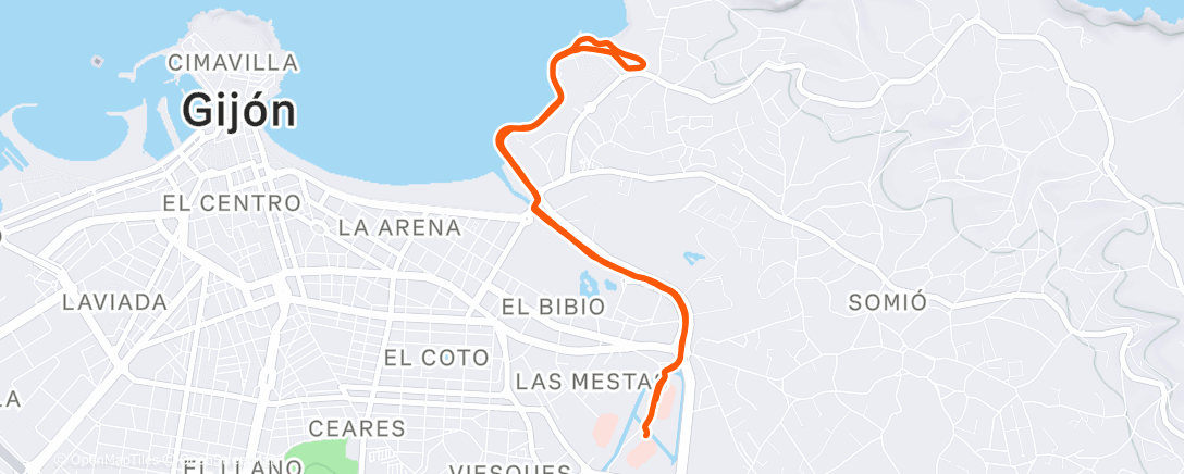 Карта физической активности (Carrera a la hora del almuerzo)