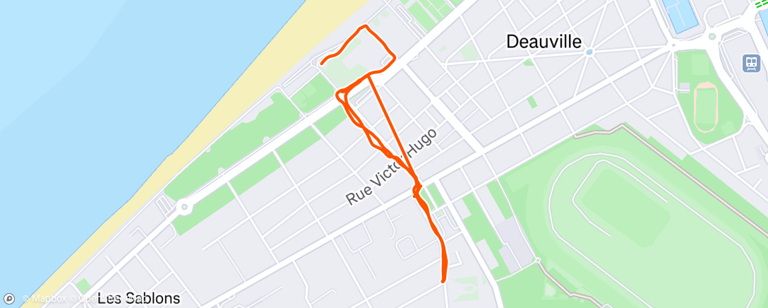 Map of the activity, Échauffement avant le semi-marathon de Deauville