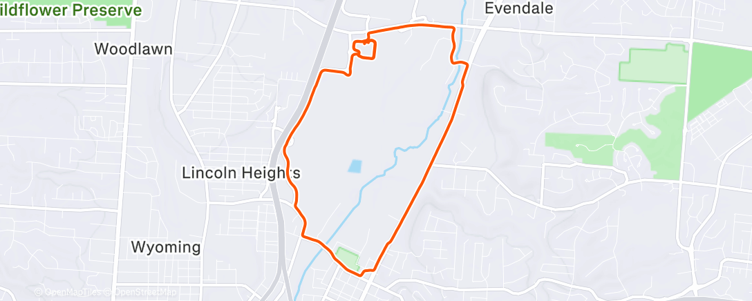 Map of the activity, Lunch Run