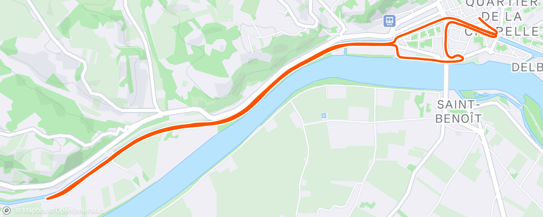Map of the activity, Hot 🥵 Thursday Evening Moissac Run