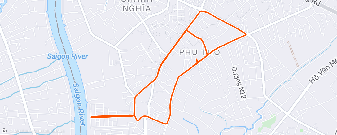 Map of the activity, Afternoon Run