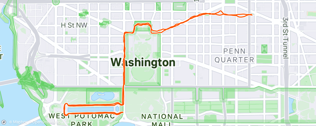 Map of the activity, Afternoon Run