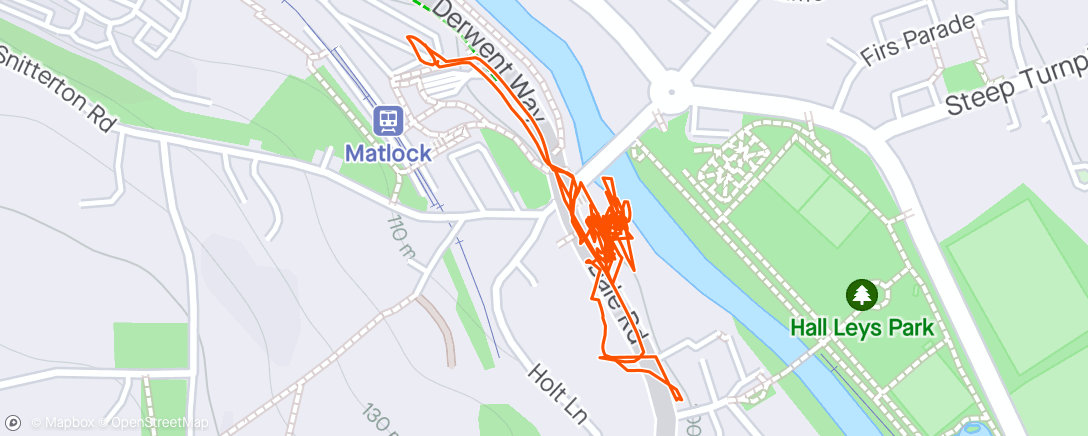 Map of the activity, Afternoon Walk round Matlock