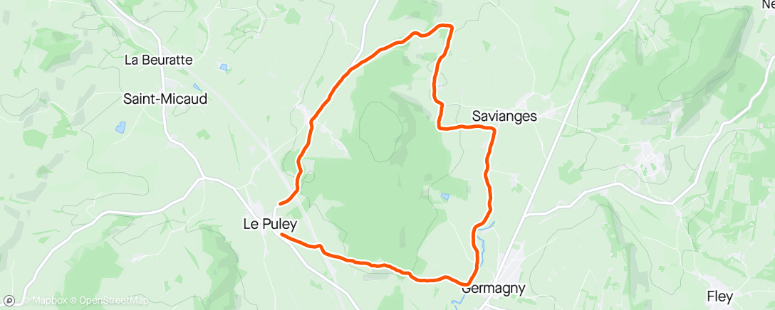 Map of the activity, Sunday Lunch Run
