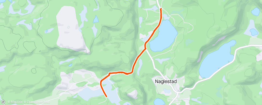 Map of the activity, Tur til Naglestad Skisenter i regn