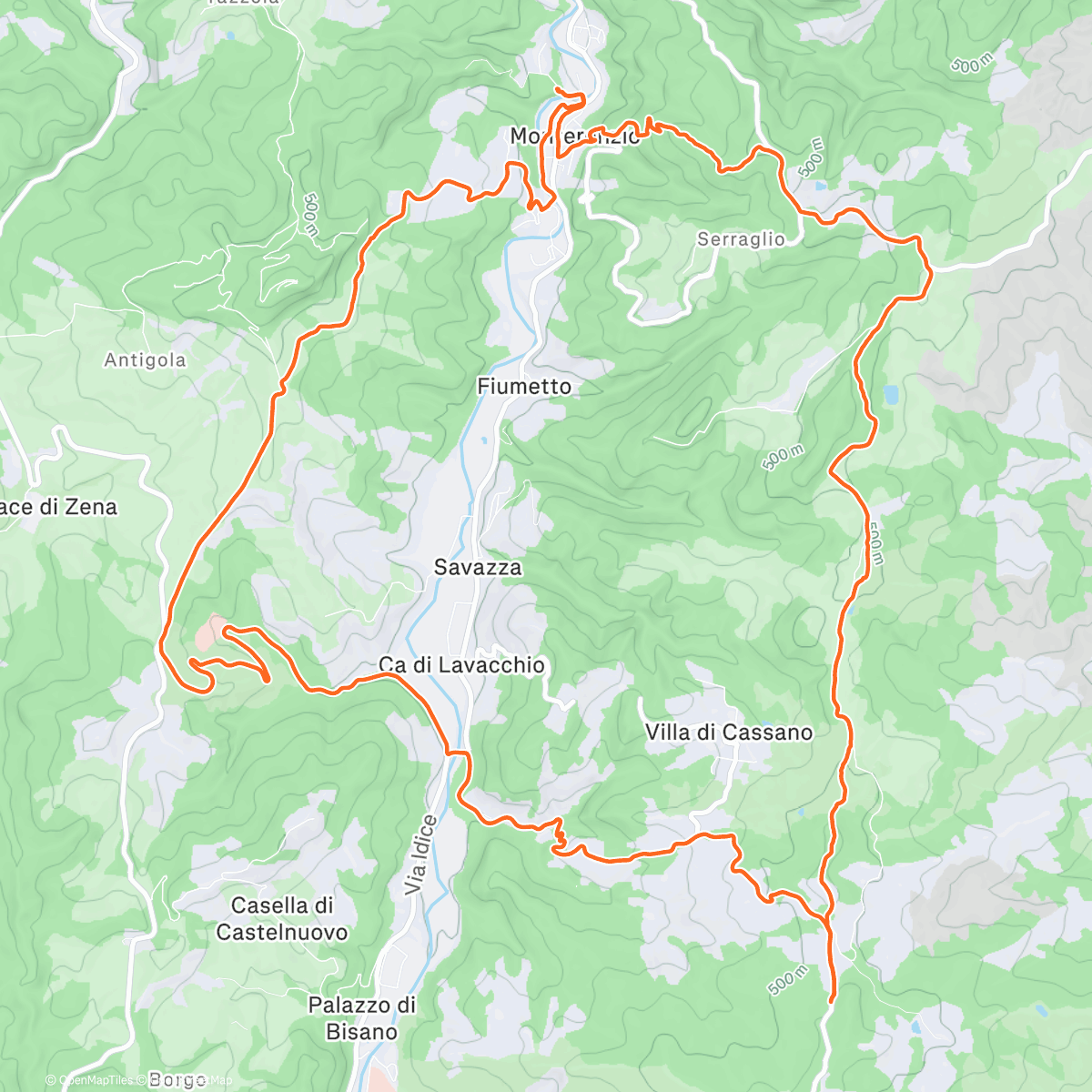 Map of the activity, Panorami spettacolari eppure siamo solo a Monterenzio..