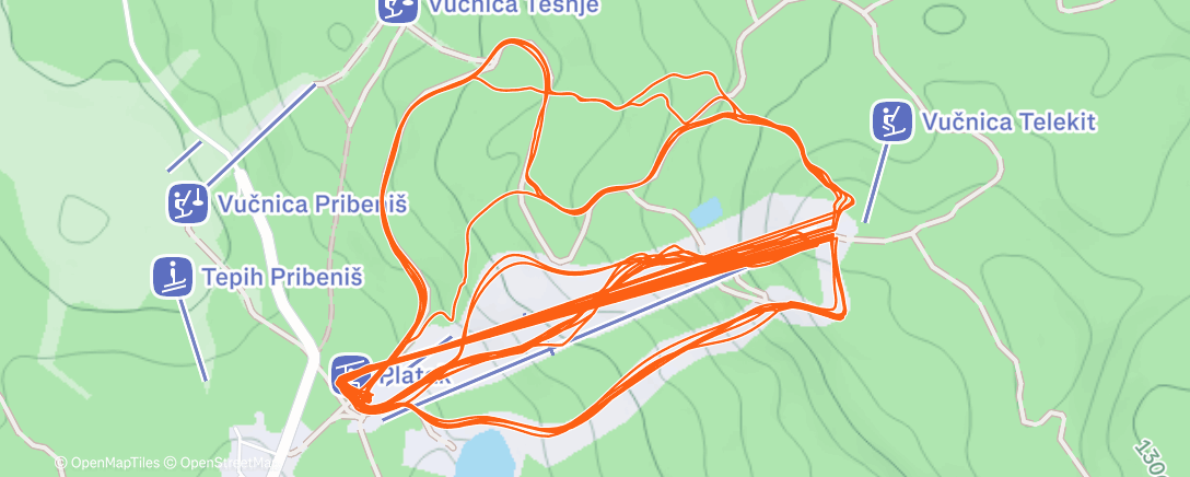 Map of the activity, Morning Snowboard