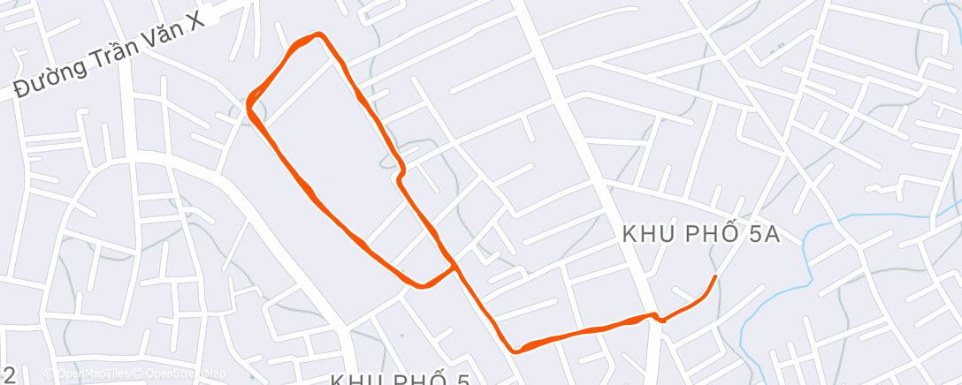 Map of the activity, Evening Run