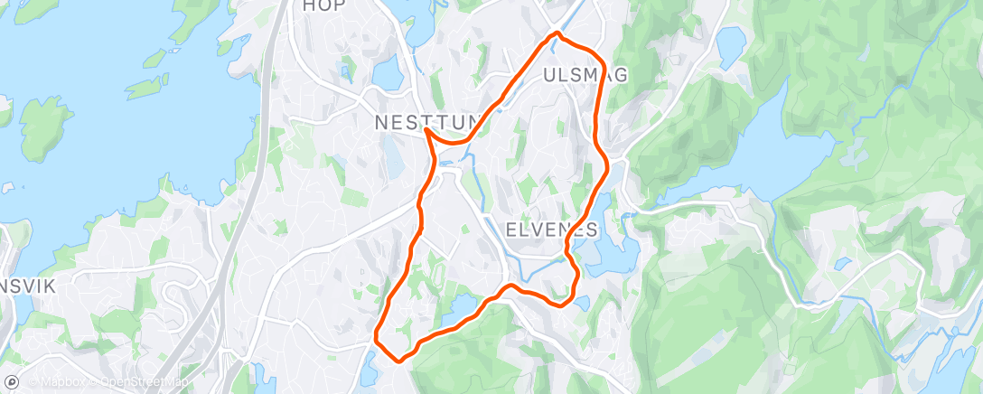 Map of the activity, Afternoon Run