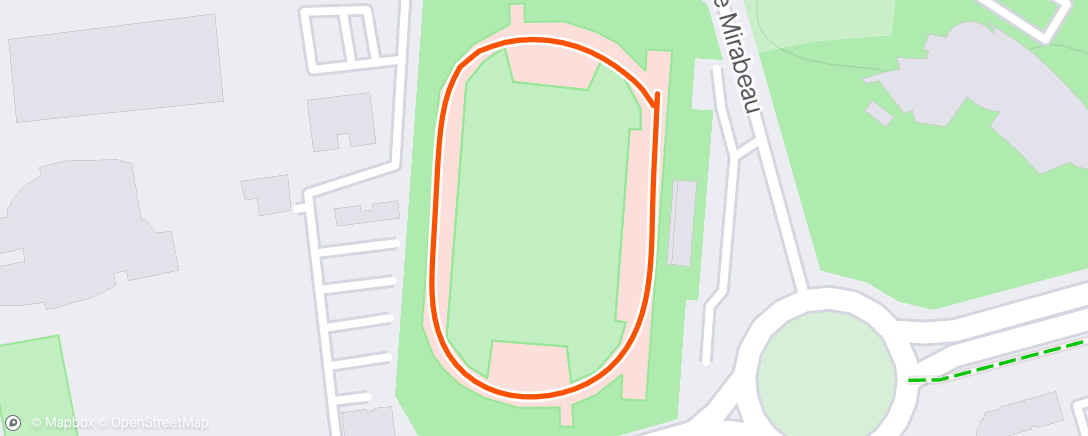 Map of the activity, 400m haies 🔥🔴⚪