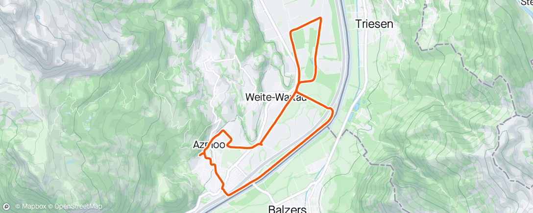 Map of the activity, 14km langsamer DL