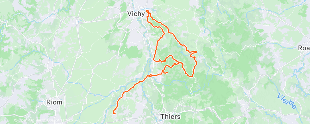 Map of the activity, Sortie vélo le matin