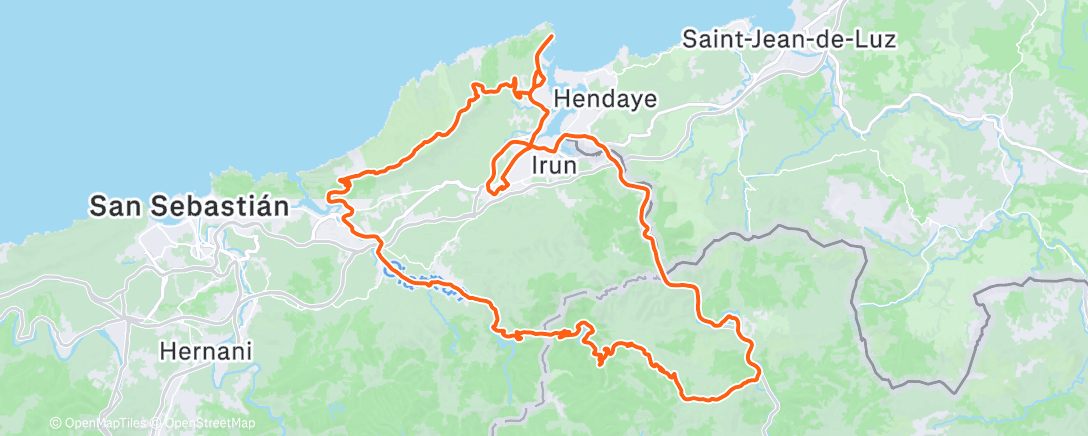 Map of the activity, Bicicleta por la tarde