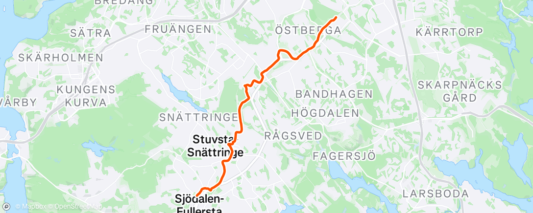 Map of the activity, Afternoon Run