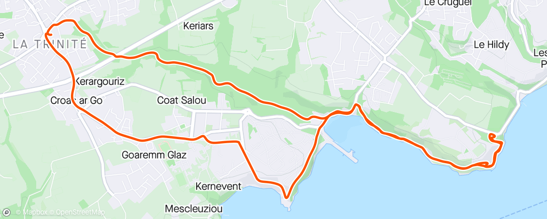 Map of the activity, Trail bord de mer ☀️